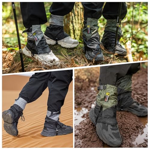 Waterproof, lightweight gaiter shorts for hiking, with a replacement TPU strap. Durable and easy to put on and take off. Protects against dirt, mud, a