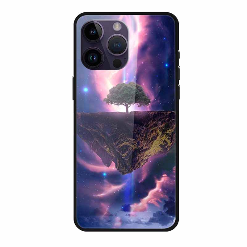 Glass Back Cover For iphone 16 Pro Max Phone Case Soft Bumper Hard Tempered Glass Case For iphone 15 Pro Max Case Funda Shell