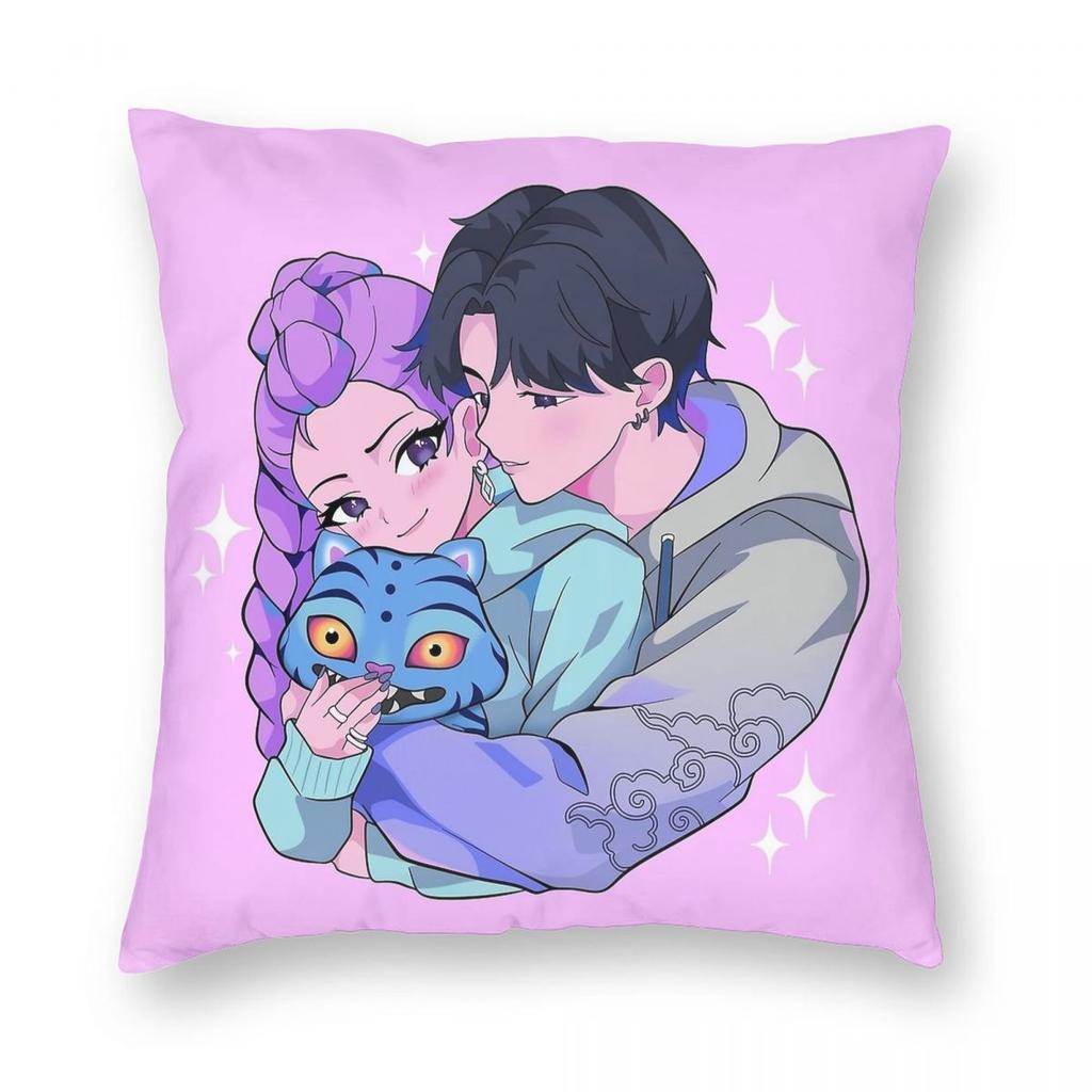 KPop Demon Hunters Pillowcase Printing Fabric Cushion Cover Gift Throw Pillow Case Cover Home Square 45X45cm