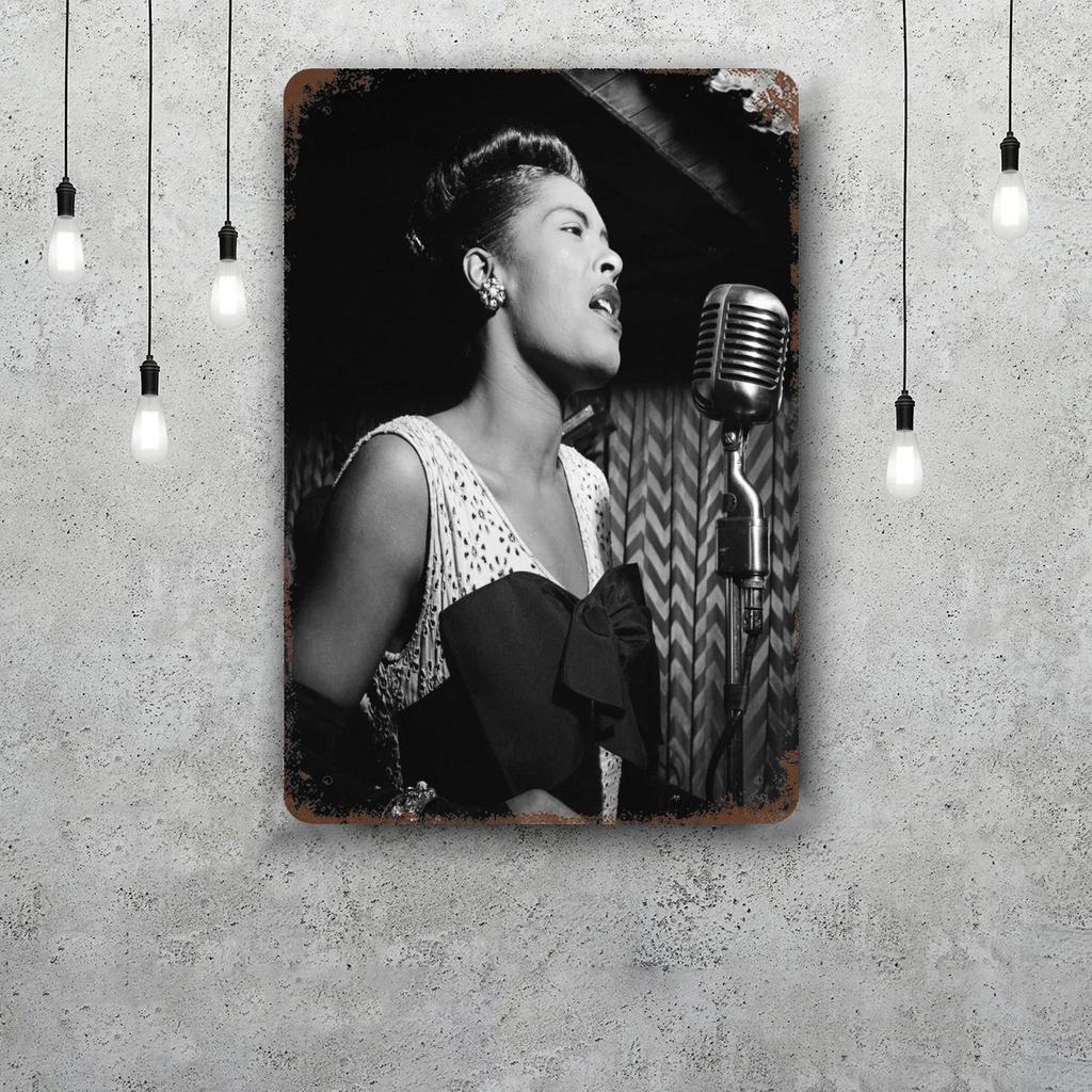 Mfoever Tin Sign Sarah Vaughan Retro Vintage Tin Sign Poster Decorative Plaque Metal Plate Wall Decor