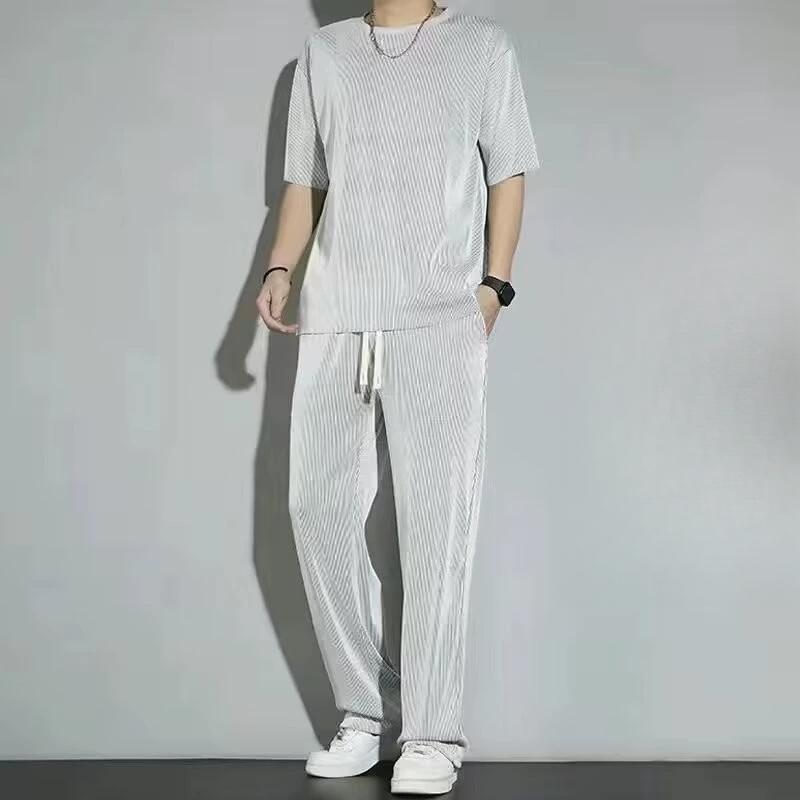 Sports and Leisure Summer Pants for Men, Loose Straight Leg Set, Thin Western Style Pants, Trendy Hanging Pants