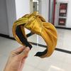 18K Gold Silk Knotted Headband Hairband High Quality Women Bright Satin Fabric Hairband Turban Knot Hair Accessories