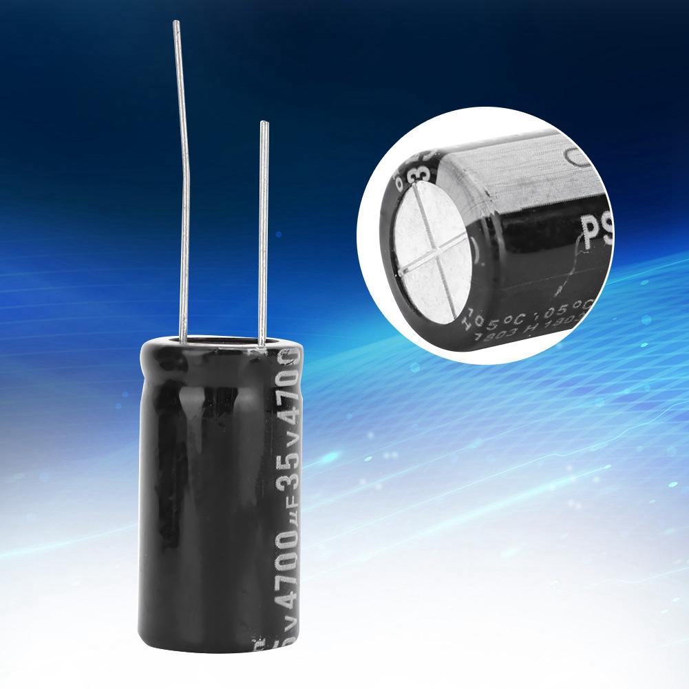 10 Pcs Black 35V 4700microfarad Aluminium Electrolytic Capacitor Standard Terminal 18 x 30mm