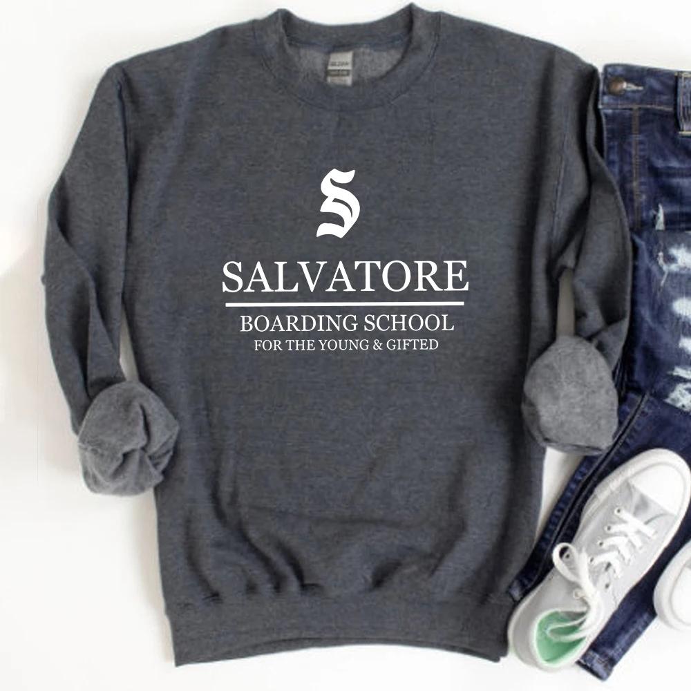 Horror Vampire Diaries Besticktes Rundhals-Sweatshirt El Salvador Internat Damen Sweatshirt