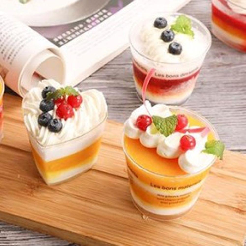 50/90ml Round Mousse Cups Dessert Cups Reusable Shot Drinks Glasses Pudding Cups Disposable Cupcake Dessert Cups Kitchen Supply