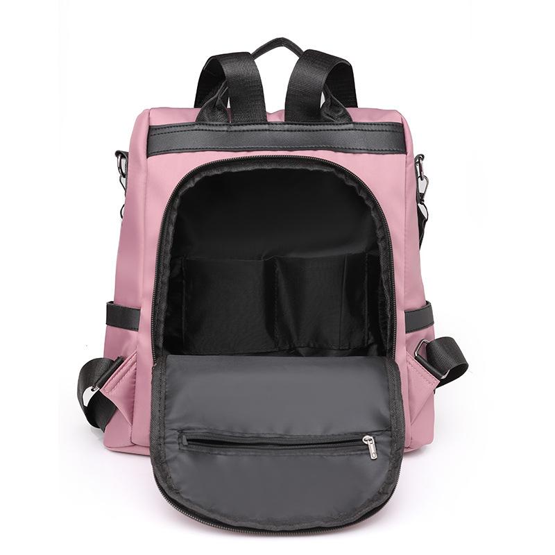 Women's Nylon Backpack Color Contrast Large Capacity Women's Backpack Mummy Bag