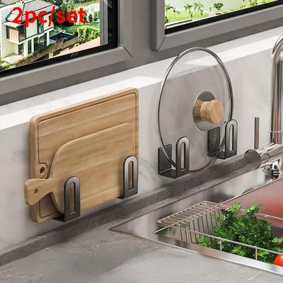 1 paar Schneiden Bord Topf Abdeckung Rack Waschbecken Schwamm Organizer Bad Multifunktionale Wand Edelstahl Küche Halter