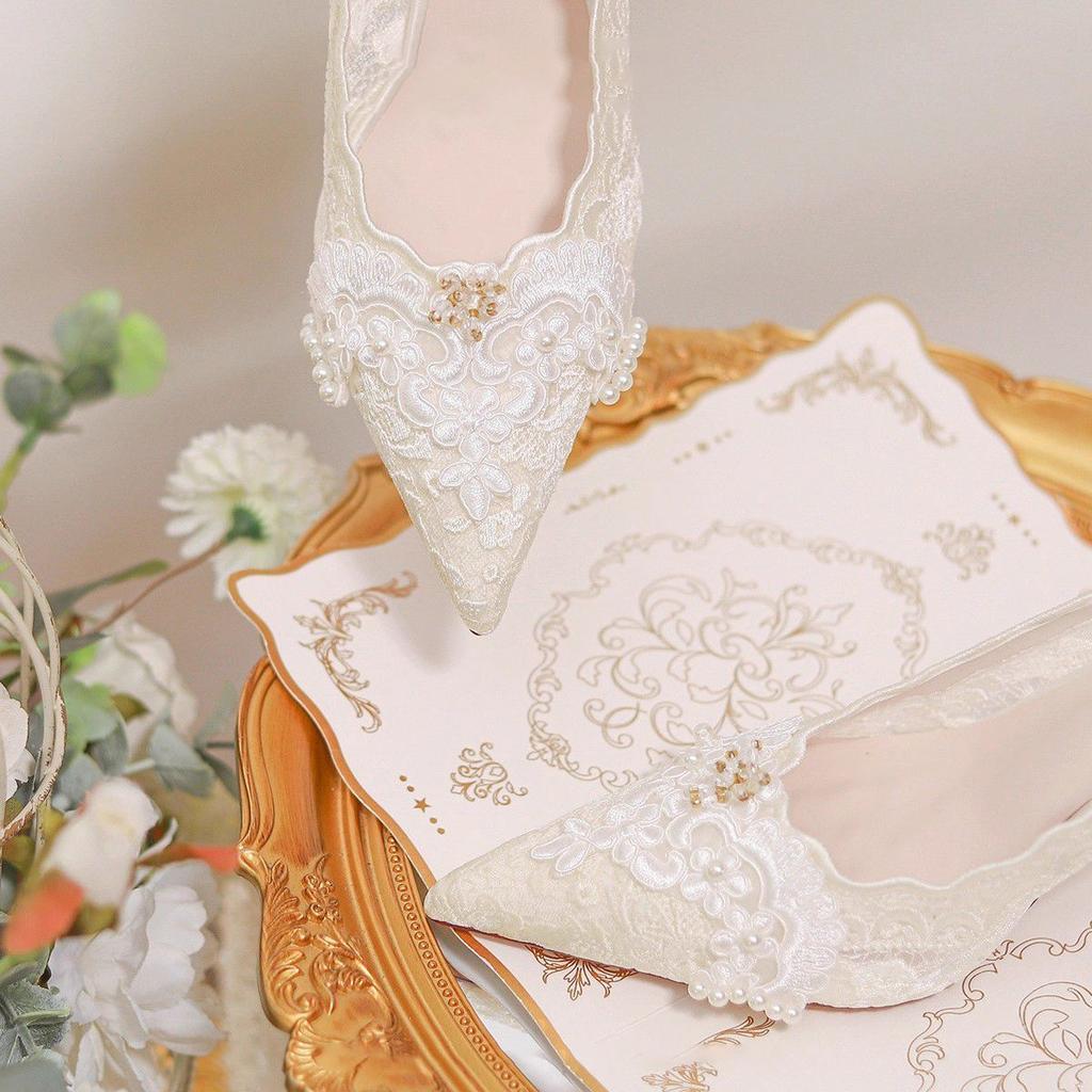 French beautiful single shoes women's spring and summer 2025 new fairy style comfortable pointed head shallow mouth stiletto high heels women