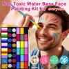 Conjunto de Pintura Facial e Corporal com Glitter de 54 Cores para Crianças - Perfeito para Festivais e Efeitos de Palco
