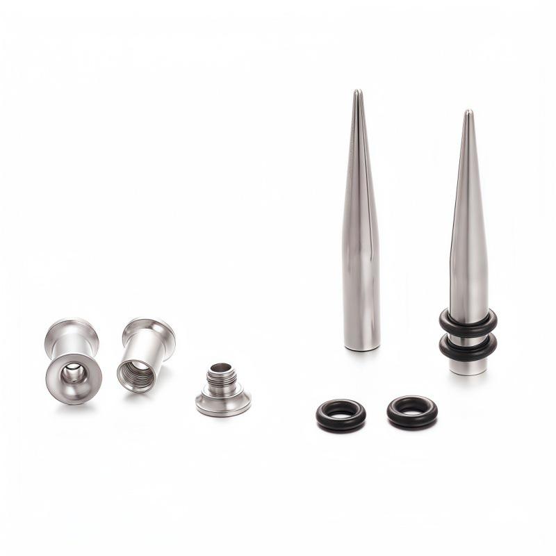 28-Piece Titanium Steel Cone Ear Stretching Kit: Helix, Trumpet Expanders, Stainless Steel Fashion Ear Stretchers