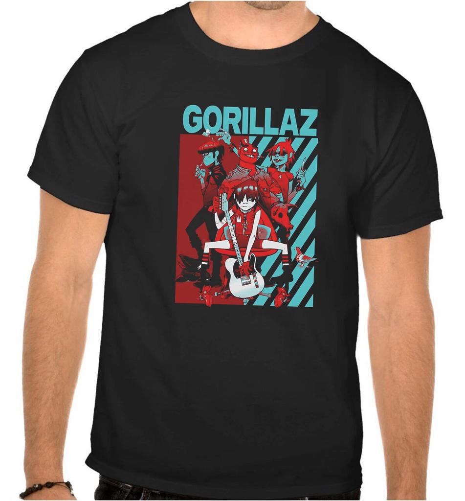 Gorillaz Rock Music Logo BLACK T-Shirt - 1001-
