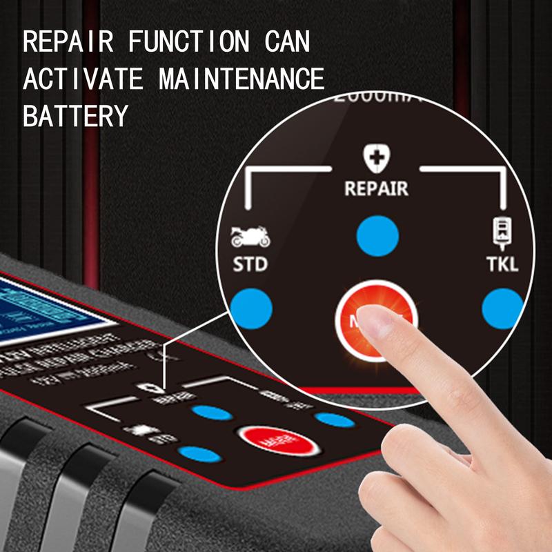 6V 12V Switch ASE Adapter Cable Smart Battery Charger Multiple Protections Car Automatic Float Charger For Motorcycle Lawn Mower