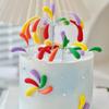 Ins Style Colorful Soft Fireworks Shap Cake Decoration Candy Color Cake Topper Children'S Party Supplies Gifts