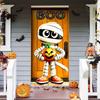 New Halloween door cover with cartoon pumpkin background cloth - high-end theme party decoration hanging cloth - custom order