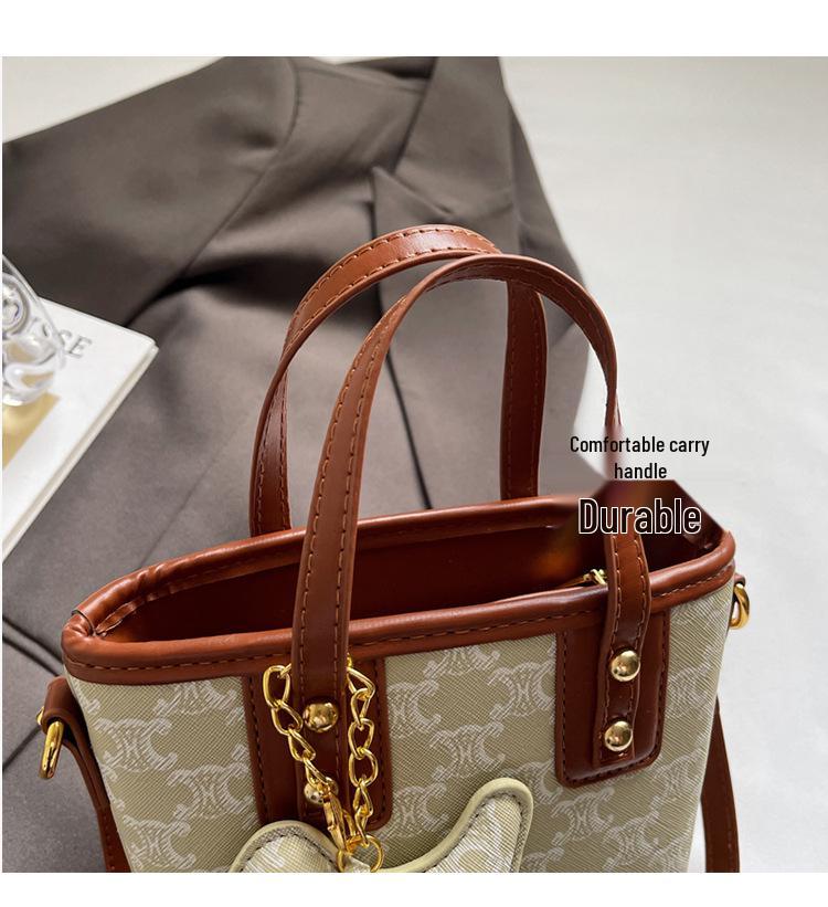 Mångsidig tryckt hinkhandväska i koreansk stil 2025