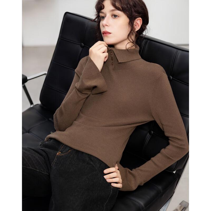 Women's Lapel Slit Bell Sleeve Knit Top