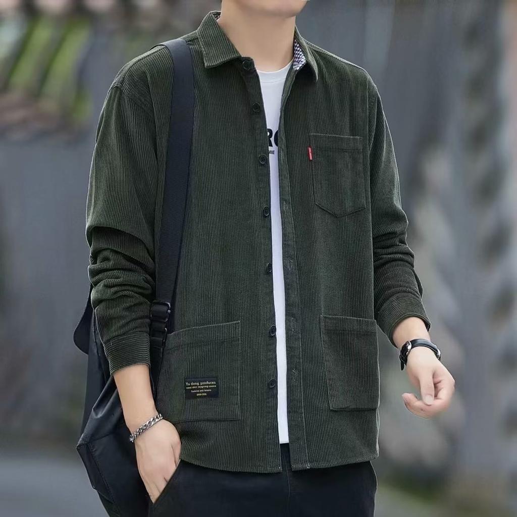 Men's Loose Casual Long-sleeved Shirt Jacket.