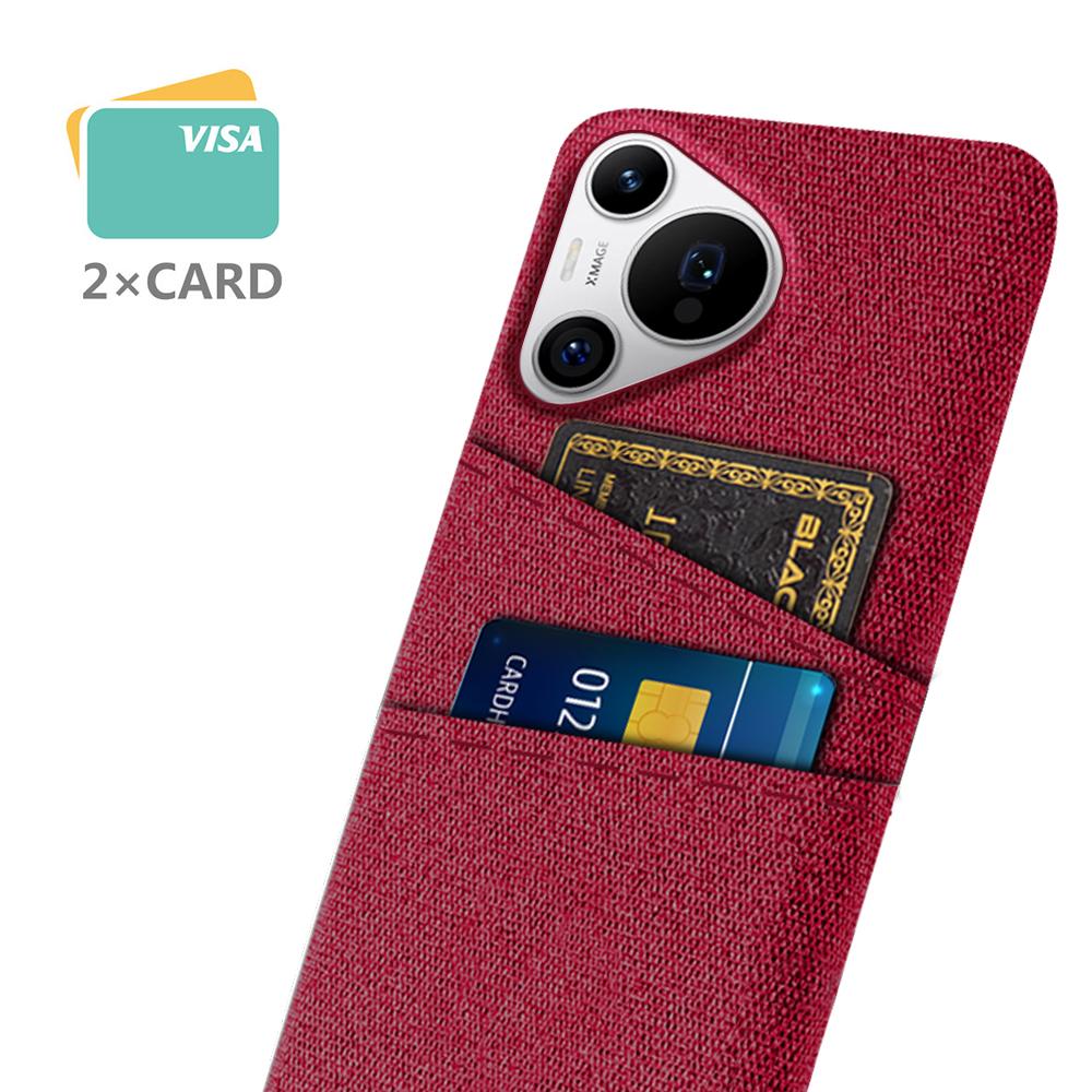 For Huawei Pura 70 Pro/Pura 70 Pro+ Case Card Holder Hard PC with Cloth Phone Protection Cover