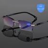 Nye Lesebriller Anti Blue Rays Presbyopia Goggles Dame Vintage Rimless Eyewear