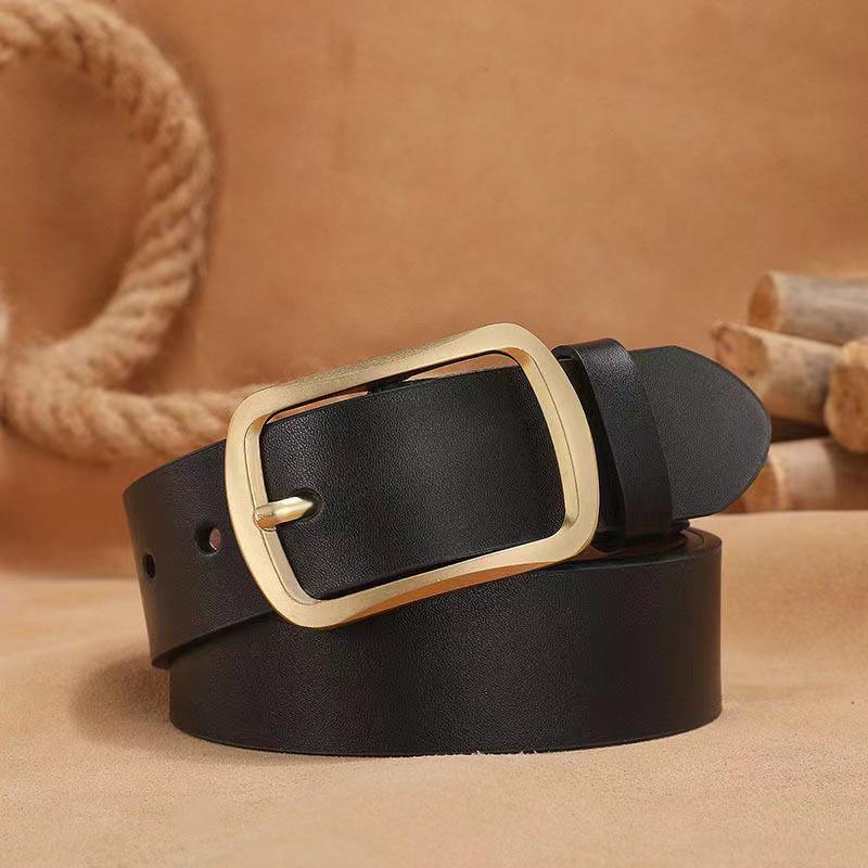 Retro Men's Leather Jeans Belt with Flip Pin Buckle - Fashion Casual Style
