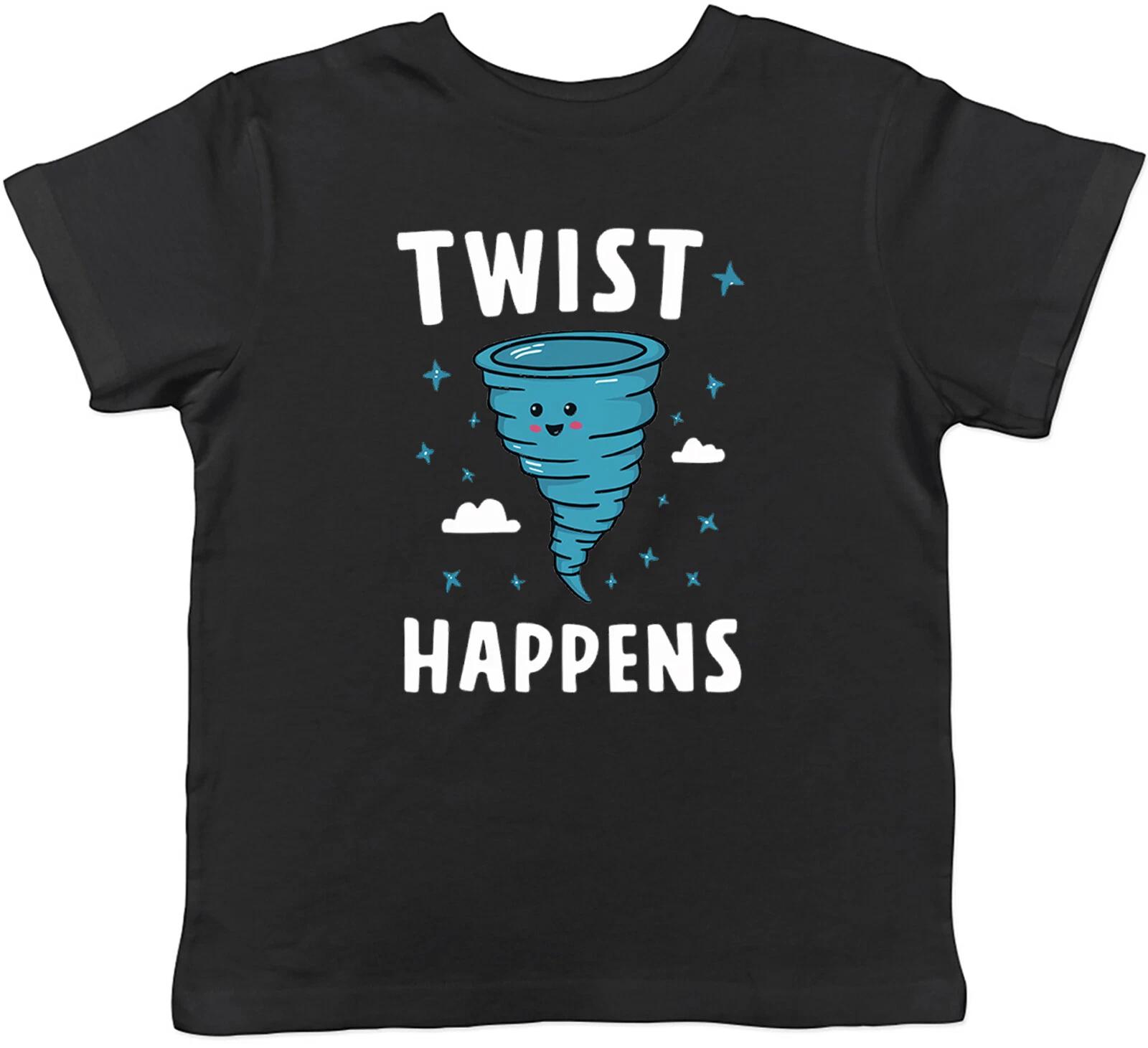

Funny Tornado Hurricane Kids T-Shirt Twist Happens Childrens Boys Girls Gift 100