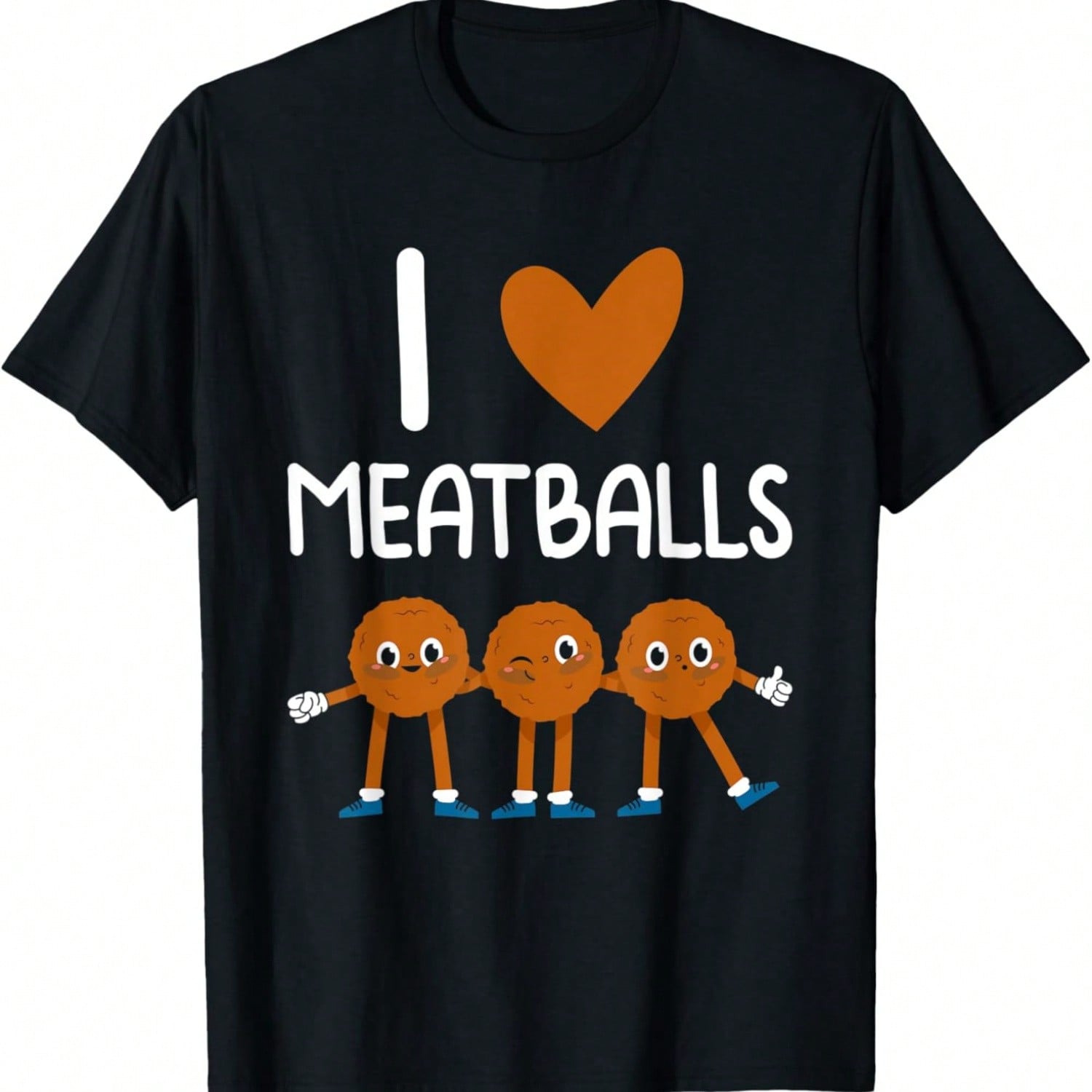 I Love Heart MEATBALLS Food Foodie T Shirt S разноцветный