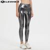 [LEOHEX] ladies stretch lycra leggings pants sexy luster high waist Tights (gray, XL)