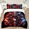 3pcs Fire and Ice Yin Yang Dragons Bedding Set - Includes Quilt Cover and Pillowcases, Suitable for All Seasons,