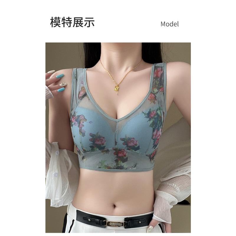 Women Lace Beautiful Back Tank Style Plus Size Push Up Full Coverage Bra