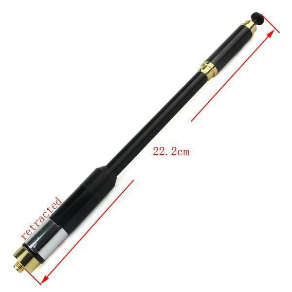 AL-800 Dual-Band Walkie-Talkie Antenna: High Gain Telescopic Whip for 888S/5R/UV82, SMA Female