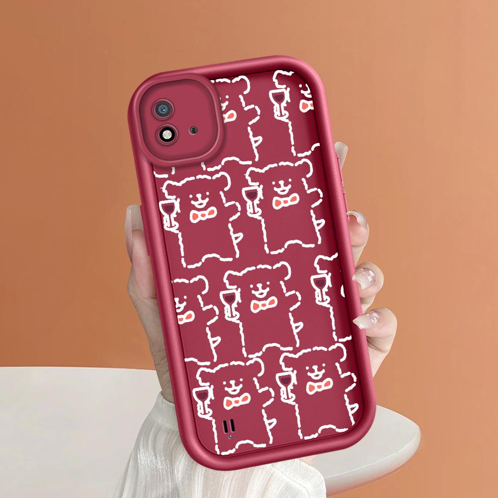 Soft Silicone Square Ladder Printing Pattern Phone Casing Full Cover Camera Shockproof Protection Rubber Case for OPPO Realme