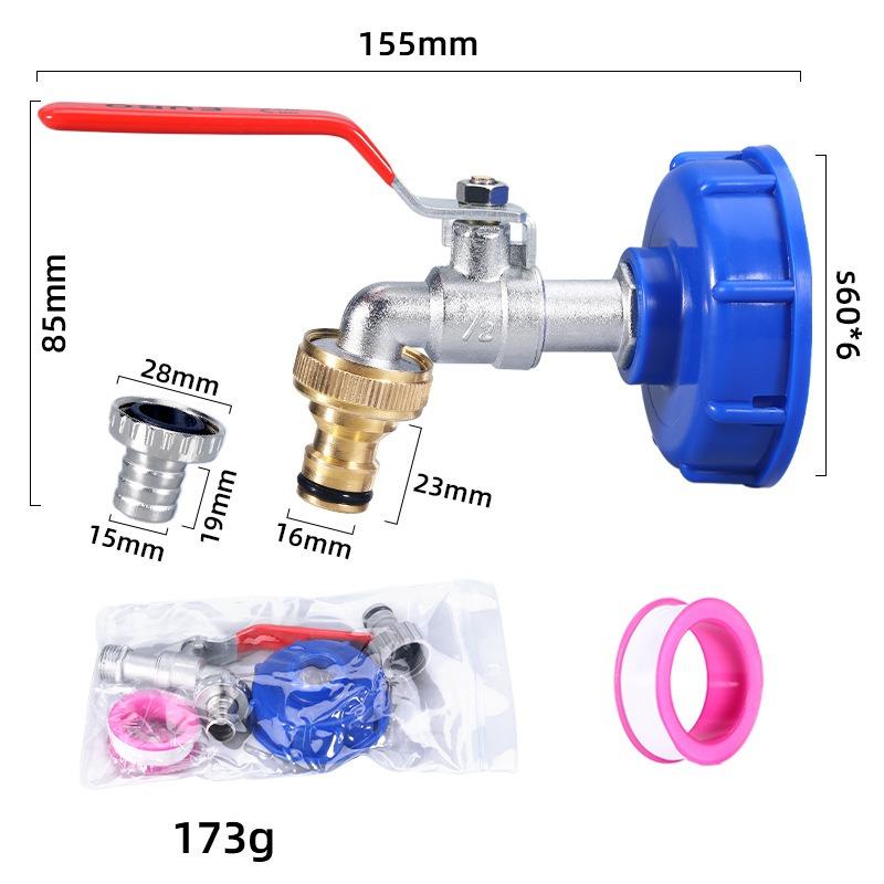 IBC Tank Tap Adapter S60*6 Coarse Thread To Brass/Alloy 16mm Quick Connect Replacement Valve Garden Home Valve Fitting Faucet