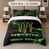 Vlastní povlečení Vzor Monster Energy, Potisk Jméno Text 1 Povlak na přikrývku plus 2 Povlaky na polštář Domácí textil