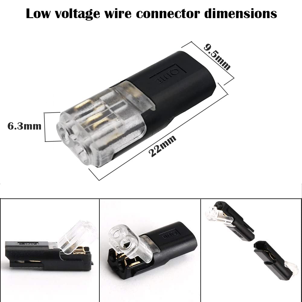 CTRICALVER 10 Pcs 2 Low Voltage General Purpose Connector Electrical Wire Connector, Wiring