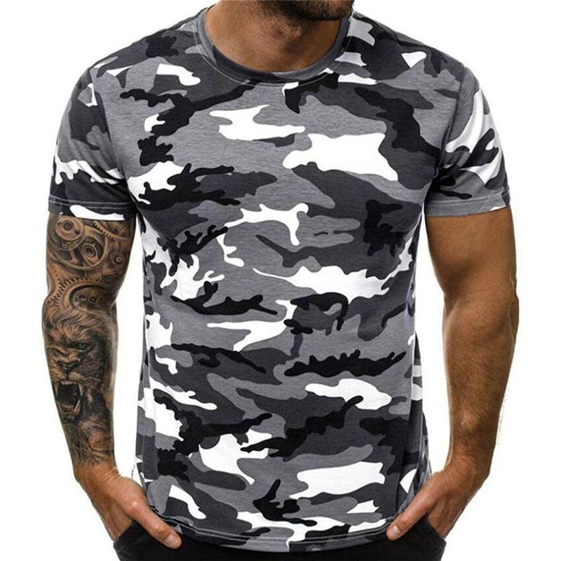 Camouflage 3D Printed Pattern T-Shirt Short Sleeve Men's Clothing For Summer T Shirts Comfortable Top Outdoor Sportwear