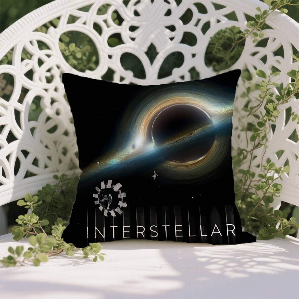 Fiction Planet Style Interstellar Travel-A Pillow Case Anti-dustmite Invisible Zipper Silky Short Plush Sofa Cushion Cover