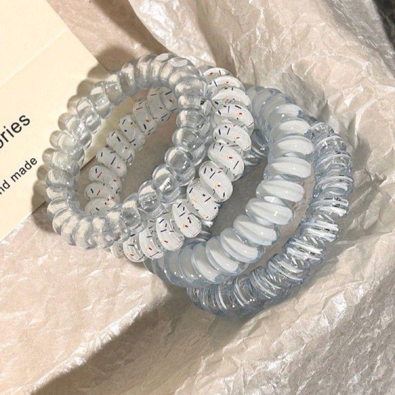 Korean Style Polka Dot Hair Tie - Grape and Coconut Design, Seamless and Versatile Rubber Band