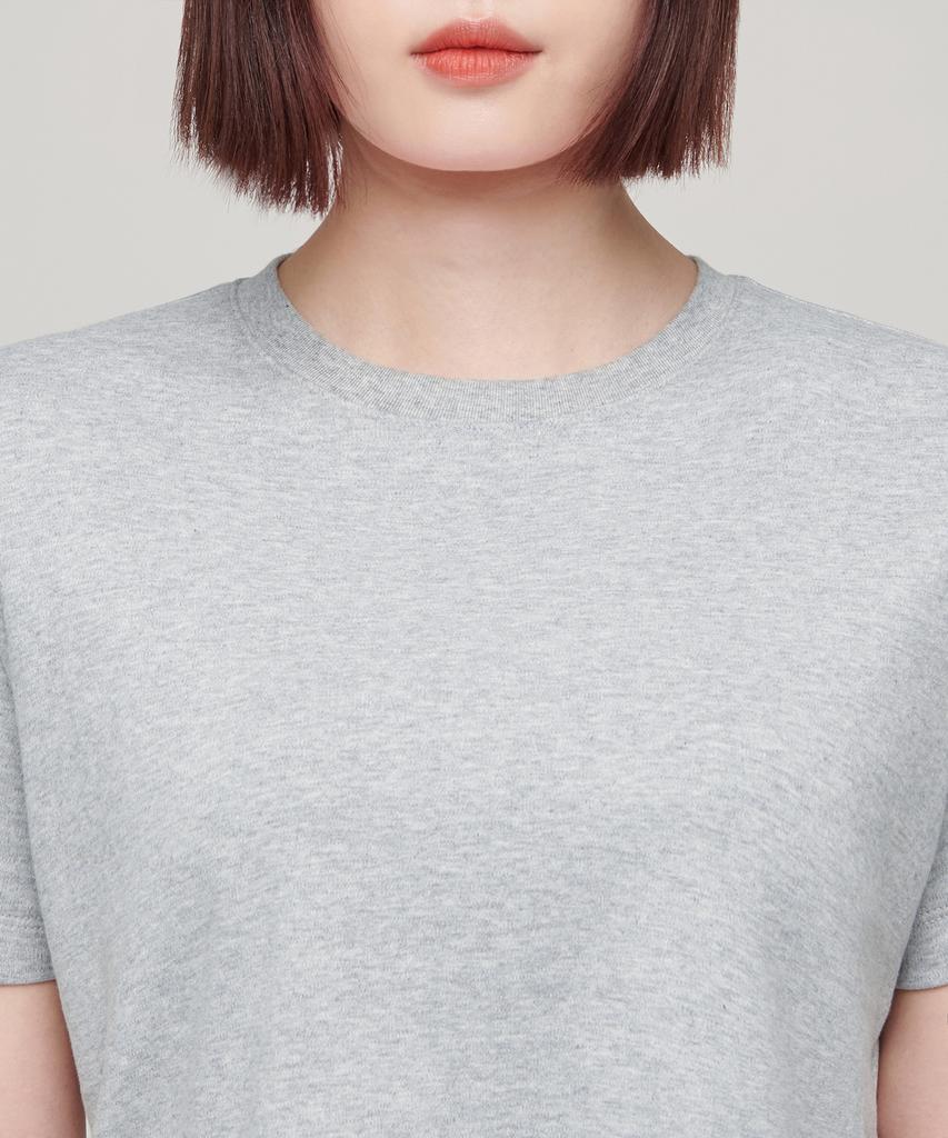 MUSINSA STANDARD WOMAN Women'S Crew Neck Crop T-Shirt [Medium Grey]