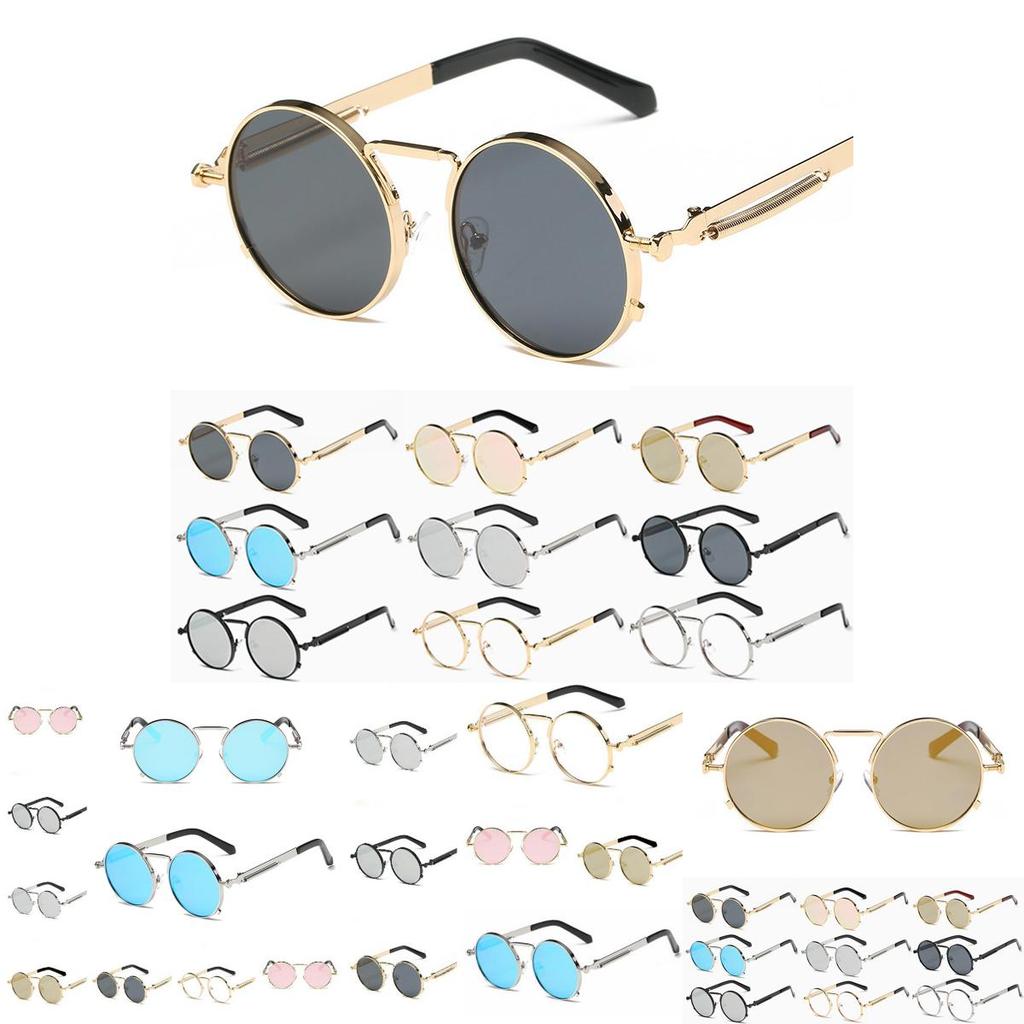 High-quality Steampunk Round Glasses With Uv400 Protection And Classic Victorian Design