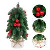 Yousheng Mini Artificial Christmas Tree Ornament Tabletop Noble Fir with Red Berries Festive Holiday Decoration for Home Office Party