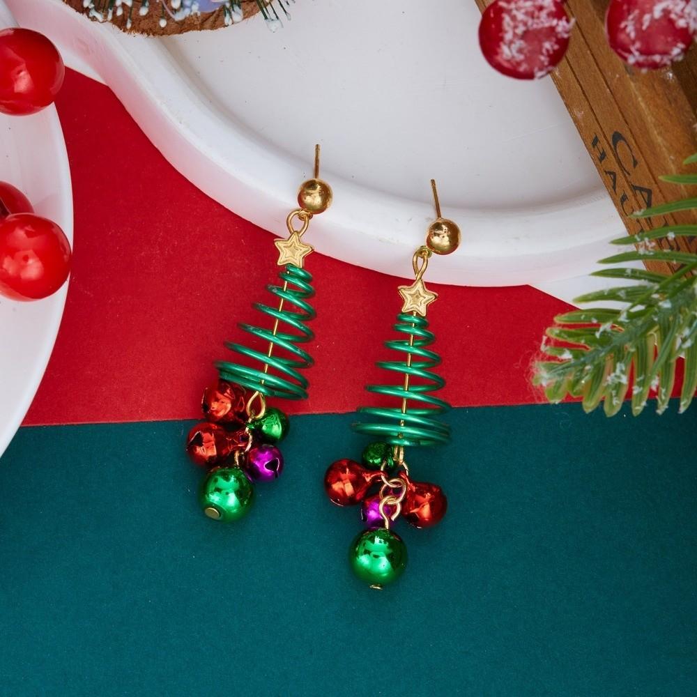 Star Christmas Dangle Earrings Wreath Christmas Drop Earrings  Women Gifts