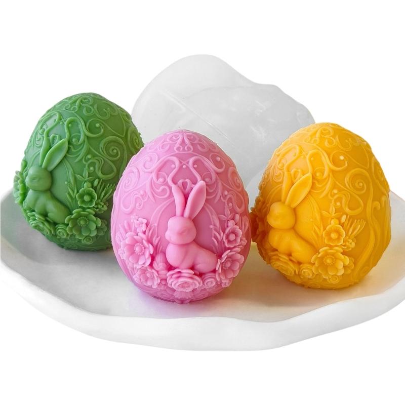 Flexible Easter Rabbit Eggs Silicone Mold For Scented Candle And DIY Crafts Perfect For Home Decors And Gifts