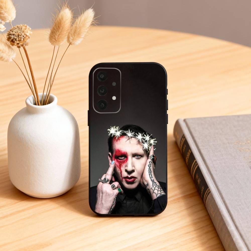 Singer M-Marilyn Manson   Phone Case For Samsung S25,24,23,22,30,21,10,9,Ultra,Plus,Lite,FE,4,5 G Soft Black Case