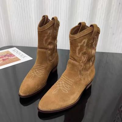 Fashion Women's Shoes 2024 High Quality Ankle Women's Boots Fashion Embroidery Modern Boots Women New Plus Size Solid Shoes for Women