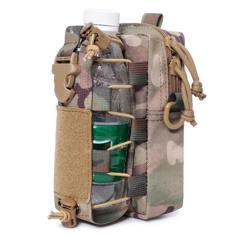 Outdoor Camping Belt Bag Tactical Pouch Mobile Phone Bag Water Bottle Carrying Pouch Small Hiking Gear Tool Organizer