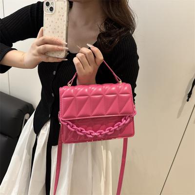 Simple Design Retro Portable Small Square Bag Women's Bag Summer New Chain Solid Color Shoulder Messenger Bag