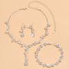 Pearls Crystal Jewelry Set Shining Necklace Bridal Earrings  Banquet