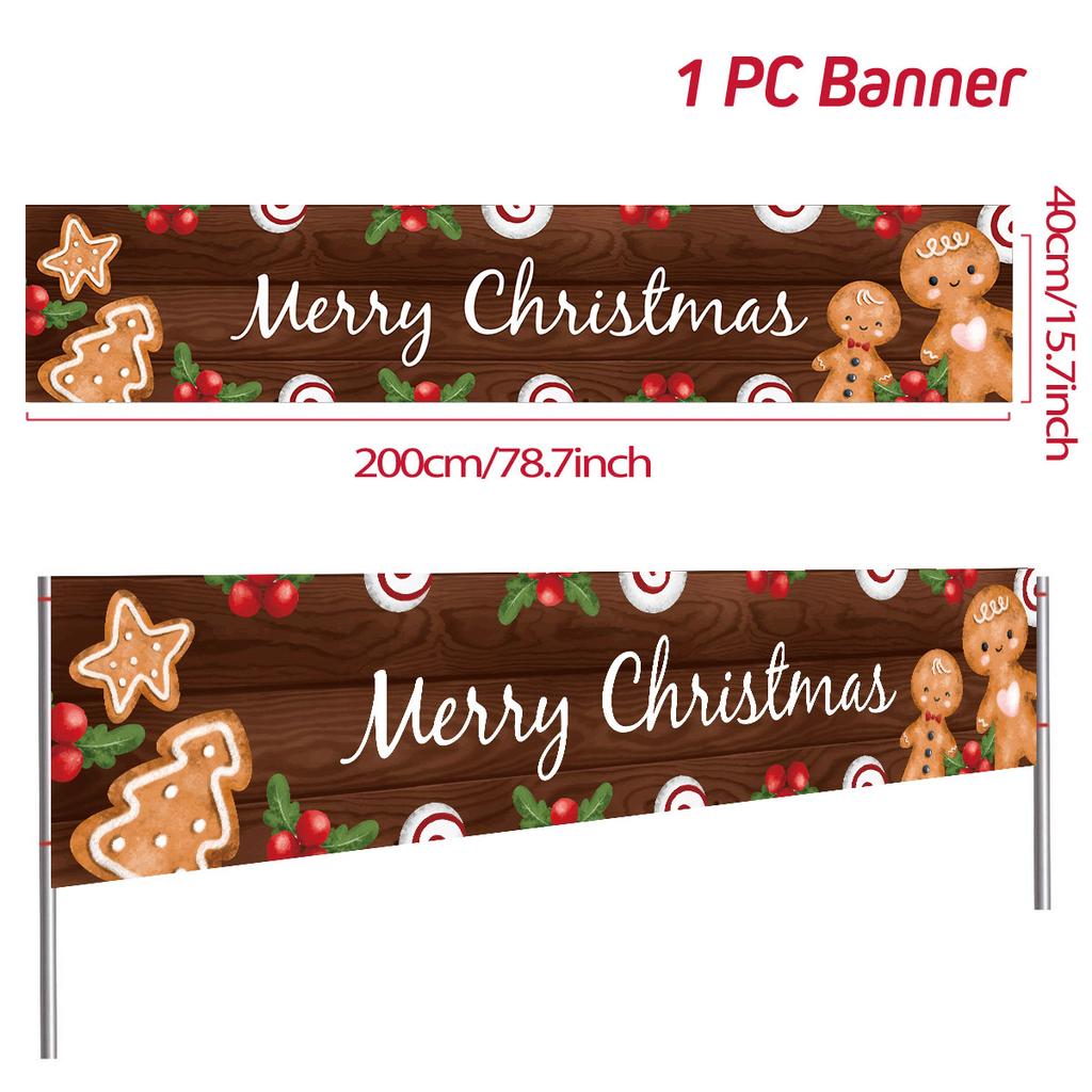 Christmas Outdoor Banner Flag Merry Christmas Decor 2024 Xmas Ornaments Gifts Navidad Noel Natal Happy New Year 2024 Home Decor