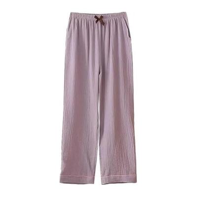 [BIIYUHN] Women's Pajamas, Pants Only, 100% Cotton, Double Gauze, Wide Pants, Sweat Absorbent, Quick Drying, Comfortable, Cool, Celebration, Present,