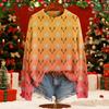 Women's Fashion Christmas Print Stylish Elegant Long Sleeve Top